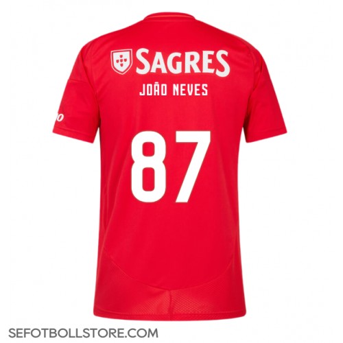 Benfica Joao Neves #87 Replika Hemmatröja 2024-25 Kortärmad